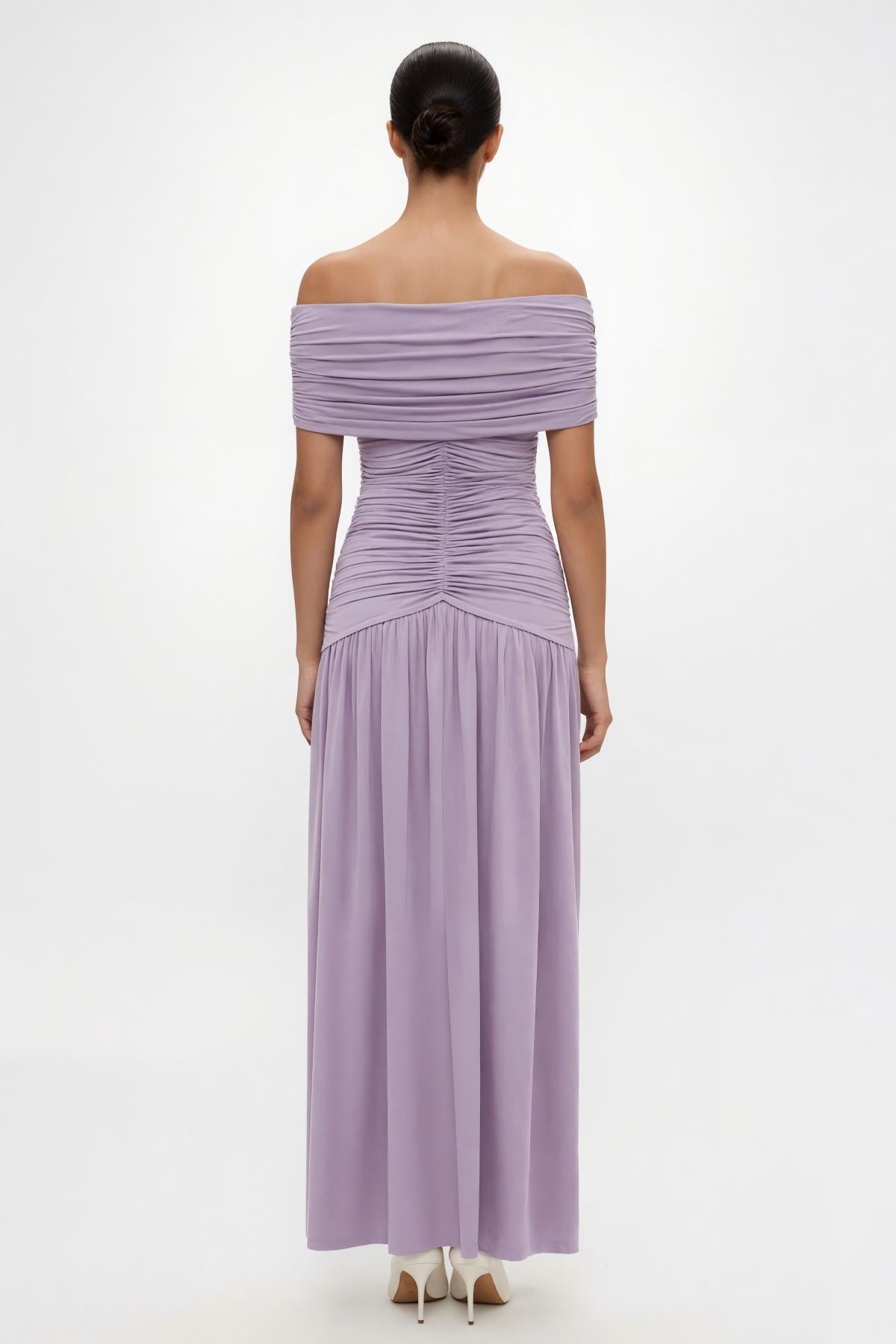 Camille Off-shoulder Maxi Dress • Lilac