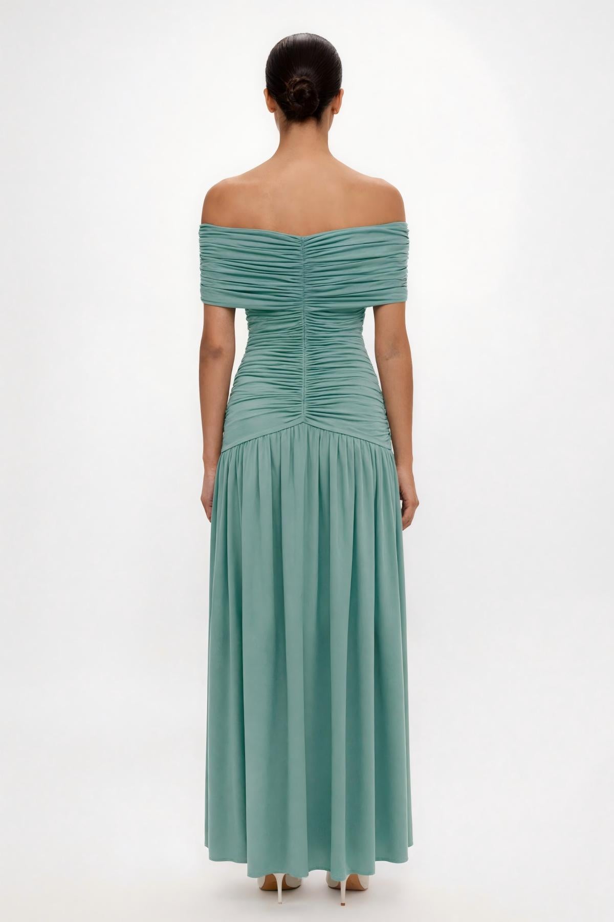 Camille Off-shoulder Maxi Dress • Mint