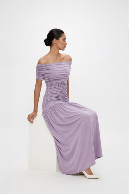 Camille Off-shoulder Maxi Dress • Lilac