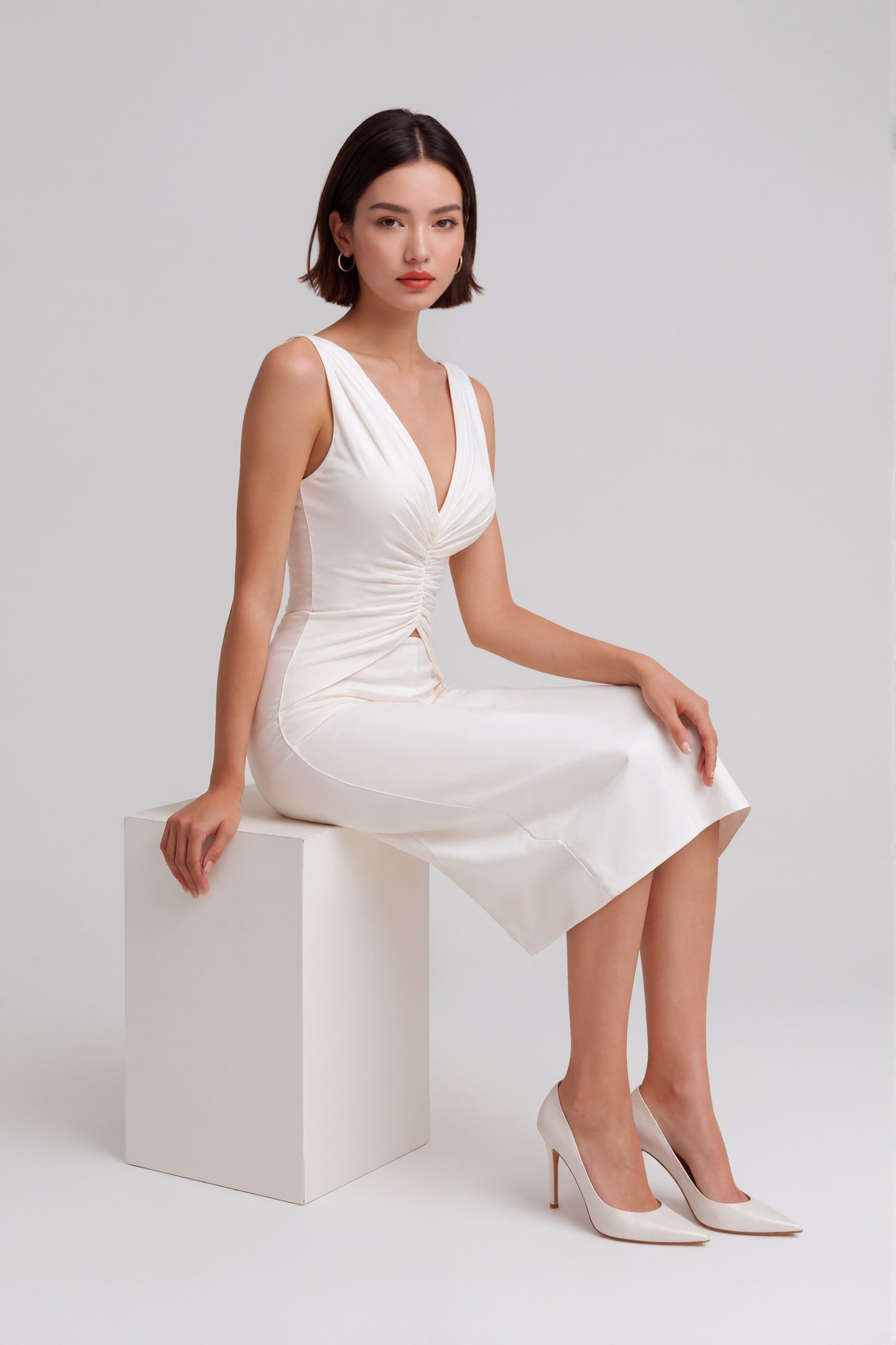 Mirielle Cutout Midi Dress • White
