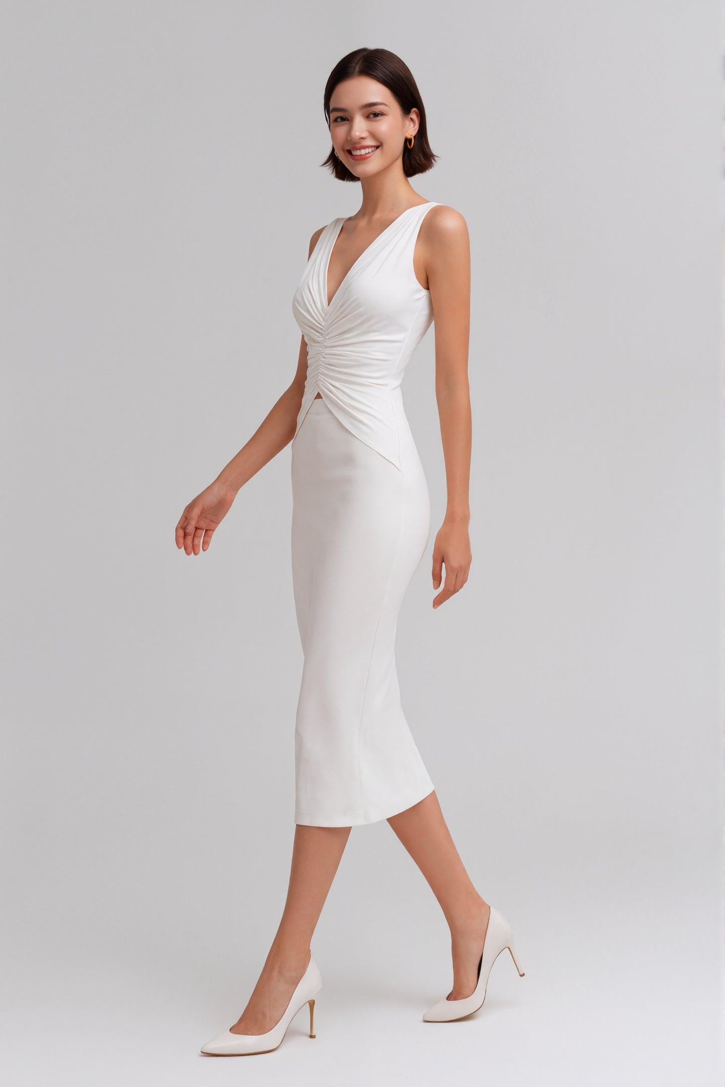Mirielle Cutout Midi Dress • White
