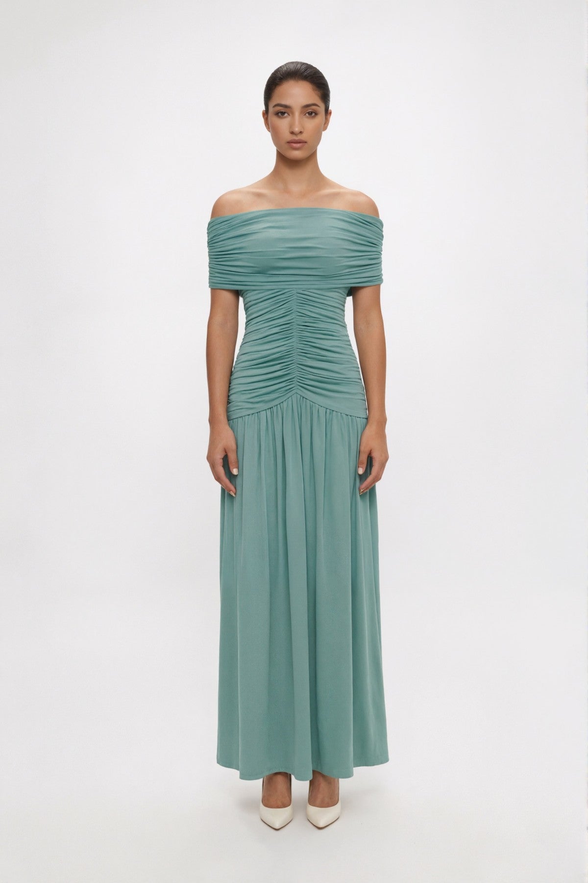 Camille Off-shoulder Maxi Dress • Mint