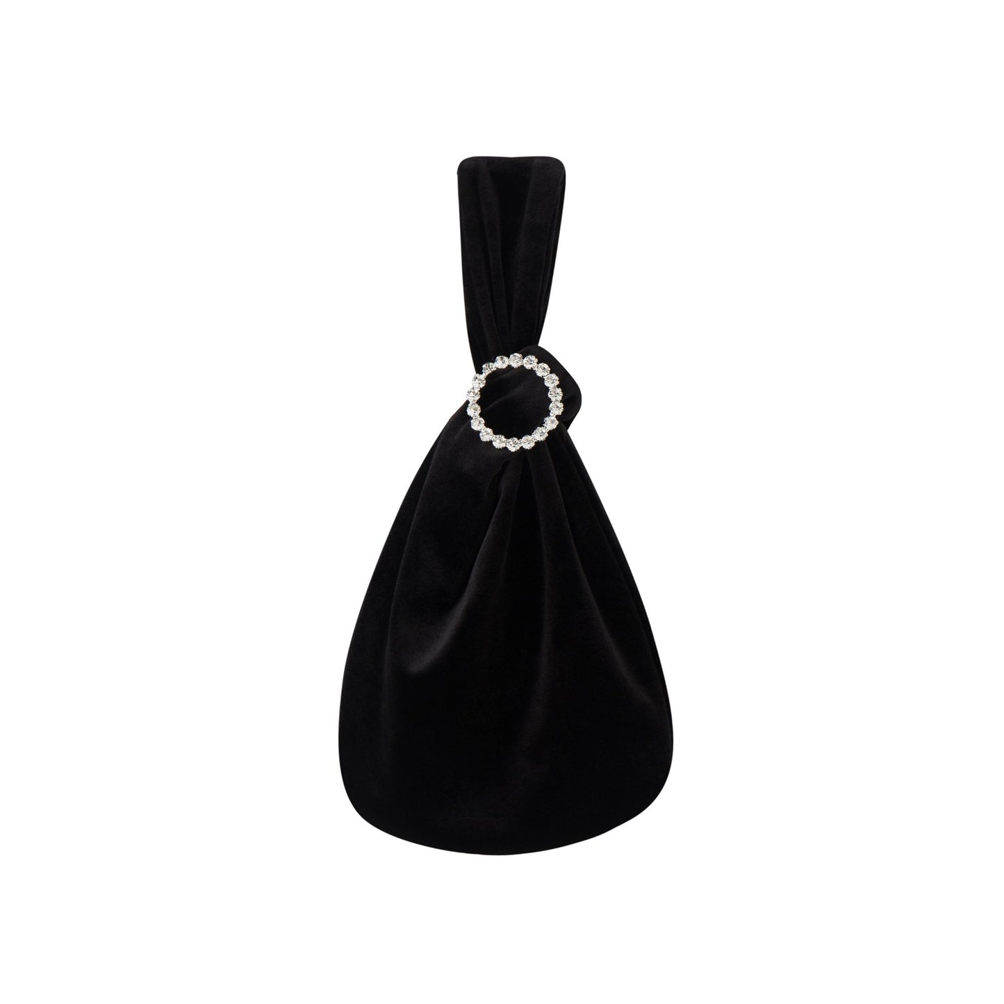 Aperlamiri Crystal Ring Velvet Handbag for Wedding Prom Party Evening Bag